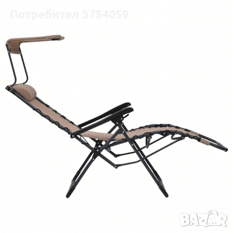 Сгъваем градински шезлонг с нулева гравитация и сенник – комфорт за пълна релаксация, снимка 9 - Градински мебели, декорация  - 53075772
