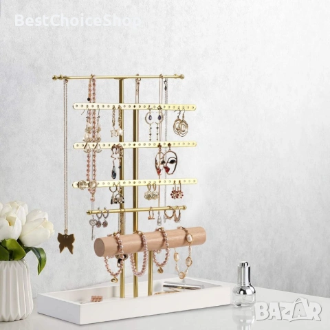 стойка за бижута, висока стойка за синджири, гривни, обеци 6 нива, снимка 6 - Други - 53459135