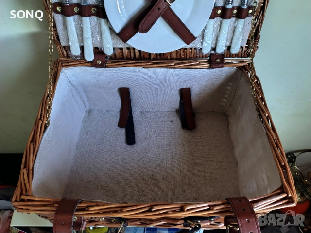 Страхотна Ратанова Кошница За Пикник За Двама, снимка 4 - Палатки - 51780313