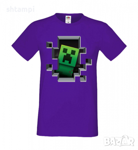 Мъжка тениска Creeper Face 4,Minecraft,Игра,Забавление,подарък,Изненада,Рожден Ден., снимка 14 - Тениски - 36492807