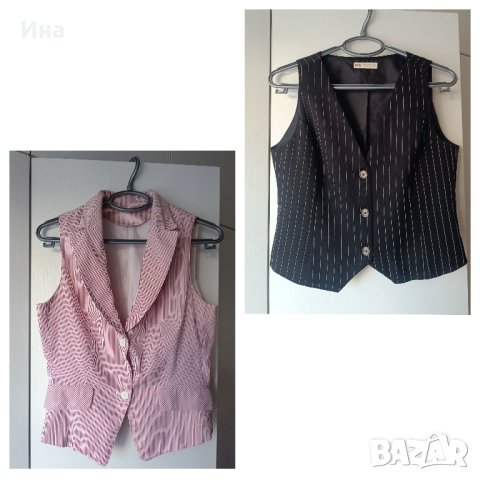 Класически модел елек черно/ бяло и червено райе Stradivarius и др.