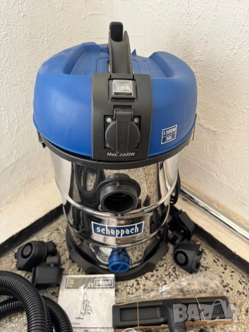 Прахосмукачка 3 в 1 за Сухо и Мокро NTS30 Premium Scheppach 5907720901, 1300W, 30L!, снимка 2 - Прахосмукачки - 52535474