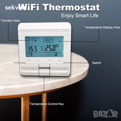 WiFi Стаен въздушен термостат M6 220V LCD програмируем, снимка 2 - Друга електроника - 36865501