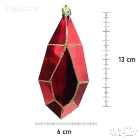 Коледен комплект украса 8 броя – Червени и бели висулки  Premium Collection., снимка 2 - Декорация за дома - 52631584