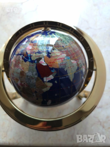 Настолен глобус от полускъпоценни камъни, снимка 7 - Антикварни и старинни предмети - 53443419