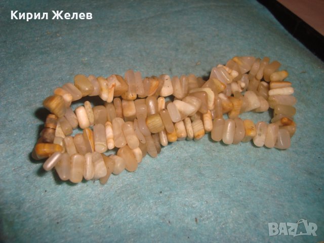 СТАР ГЕРДАН от КАМЪЧЕТА ИВИЧЕСТ АХАТ с БРОНЗОВА ЗАКОПЧАЛКА РЪЧНО НАНИЗАНА ОГЪРЛИЦА 17016, снимка 6 - Антикварни и старинни предмети - 35078563