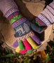Перуански ръкавици модел Уанкавелика с цели пръсти различни цветове, снимка 1 - Ръкавици - 43151830