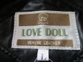 LOVE DOLL естествена кожа, черно дамско яке, снимка 2