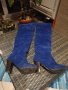 Сини ботуши тип чизми, снимка 1 - Дамски ботуши - 26998846