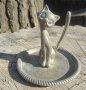 Коте котенце със сини очи поставка за пръстен антика, снимка 4