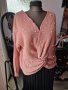 Розов пуловер/блуза плетиво с перли - 14,00лв., снимка 2