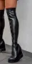 Ботуши на платформа - черна кожа - BP1, снимка 3