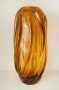 Стъклена ваза, стил Мурано, цвят медено-кехлибарен, снимка 1