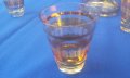 Калиево стъкло, бутилка с тапа и 4 чаши, снимка 3