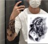 Индианец с вълк Временни татоси tattoo татуйровка временна татуировка татос татус Tattoo