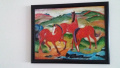 Картина с рамка Червени коне
