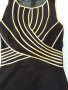 Бутикова рокля FERVENTE , черна с плътни и прозрачни сегменти /отстрани и на гърба/ + златни ивици, снимка 5