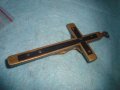 СТАРИНЕН ЙЕРУСАЛИМСКИ БРОНЗОВ КРЪСТ РАЗПЯТИЕ с МАСЛИНОВО ДЪРВО РЪЧНА ИЗРАБОТКА РЯДЪК ЙЕРУСАЛИМ 18140, снимка 10