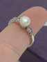 Сребърен пръстен с перла Буква АГ, снимка 1 - Пръстени - 43943983