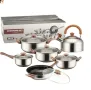Кухненски Комплект прибори за готвене от 6 части - 3 Броя тенджери, Тиган, Касерола и Чайник, снимка 4