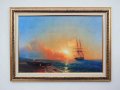 Айвазовски, "Рибари на брега на морето", морски пейзаж, картина, снимка 1 - Картини - 43171579