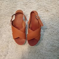 Дамски кожени сандали на платформа , снимка 3 - Сандали - 43337467
