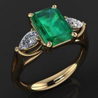 Луксозен пръстен с изумруд, снимка 1 - Пръстени - 32716328