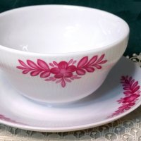 Seltmann Weiden porcelain!
Прекрасен комплект без забележки,с наситени розови цветя!, снимка 5 - Чинии - 43257647