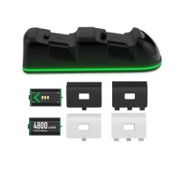 XBOX One S/X ; XBOX Series S/X Controller Стойка за двойно зареждане + акумулатори , снимка 1 - Аксесоари - 43336938