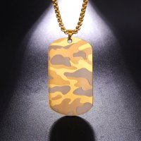 Хип - Хоп войнишка камуфлажна плочка - Gold camouflage, снимка 4 - Колиета, медальони, синджири - 38553621