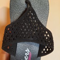 Дамски чехли-"Skechers"-№39-велур, цвят-черен. Закупени от Германия., снимка 6 - Чехли - 33146206