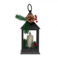 Коледен декоративен фенер с LED светлини Automat, черен , снимка 1 - Декорация за дома - 34767640