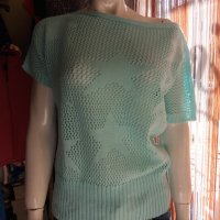 Пуловерче без ръкави в цвят мента, снимка 1 - Блузи с дълъг ръкав и пуловери - 38562622
