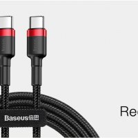 НОВИ! Baseus USB-C кабели 1м. с текстилна оплетка, снимка 3 - USB кабели - 32653385
