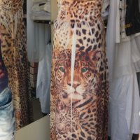 УНИКАЛНО КРАСИВА дълга рокля в леопардов принт с отворен гръб, снимка 6 - Рокли - 37396274