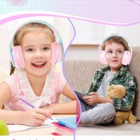 Bluetooth 5.1 безжични детски слушалки сгъваеми,розови и лилави, снимка 3 - Безжични слушалки - 43759784