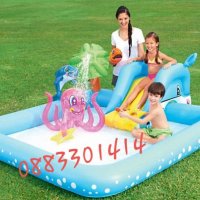 Огромен басейн с пързалка и фонтан Детски кът , снимка 2 - Надуваеми играчки - 28628172