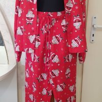 Коледна пижама - бархетна размер Л-ХЛ, снимка 3 - Пижами - 43591798