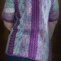 Ръчно плетена дамска лятна жилетка, снимка 3 - Жилетки - 32784236