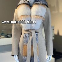 Дамско луксозно палто кашмир вълна и лисица код 237, снимка 1 - Палта, манта - 35144102