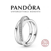 Пандора сребърен пръстен Сплетени халки, снимка 1 - Пръстени - 38591394