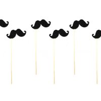 6 бр мустачки мустаци мустак топери картонени дълги клечки украса декор пропс снимки props, снимка 1 - Форми - 43094969
