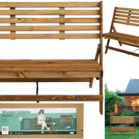 Дървена ,сгъваема , здрава пейка  подходяща за градина , веранда или тераса , снимка 7 - Градински мебели, декорация  - 44882276