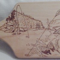 Ръчна пирография с ловни и риболовни мотиви, снимка 6 - Колекции - 26574085