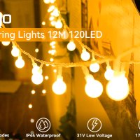 litogo Led Globe String Lights лед лампички за украса декорация парти сватба дом градина 120бр./12м., снимка 8 - Лед осветление - 43749813