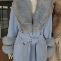 Дамско луксозно палто кашмир вълна и лисица код 283, снимка 1 - Палта, манта - 40314446