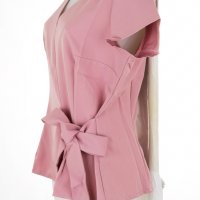 Дамска блуза с къс ръкав в пепел от рози марка 1st Somnium , снимка 4 - Ризи - 36881445