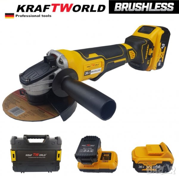 Акумулаторен Ъглошлайф 36V 8A.h KRAFTWORLD , снимка 1