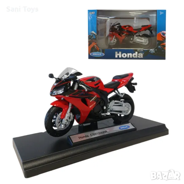 Метален мотор Welly – HONDA CBR1000RR, 1:18, снимка 1