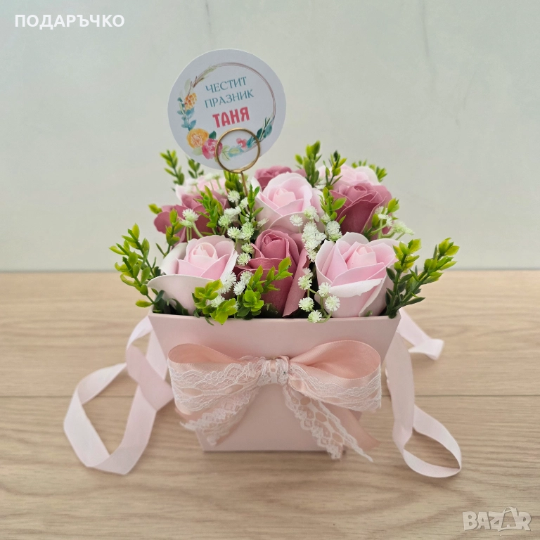 Луксозна кутия със сапунени рози, снимка 1
